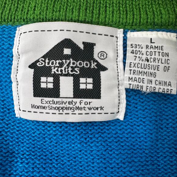 RARE Vintage Storybook Knits Monkeys Bananas Tropical Island Size Large - Picture 5 of 8